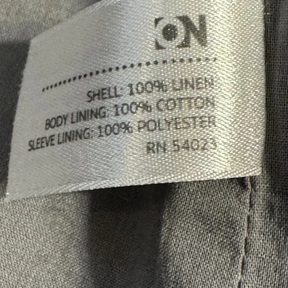 Old Navy Women’s Coat S Gray Linen Cotton Blend Double Breasted Lined - Picture 5 of 5